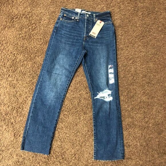 New Levi’s Queen of the Meadow Distressed High Waist Straight Leg Jeans For Wome - Picture 5 of 12